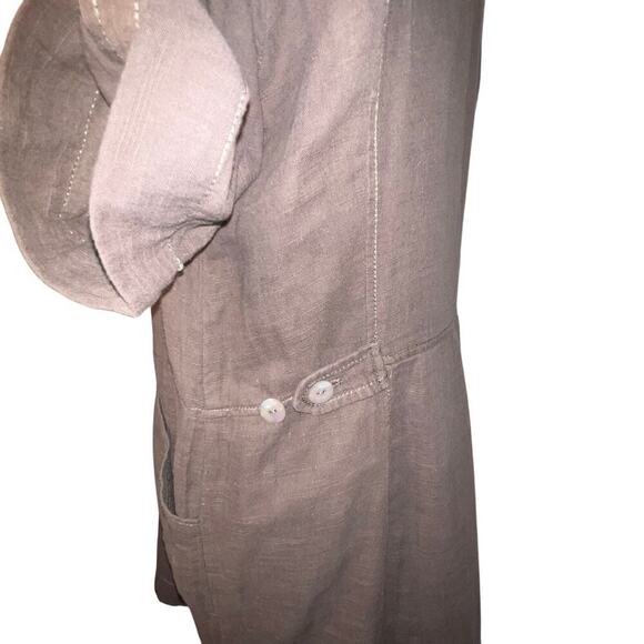 Nurture, Women’s size Medium Tan Cotton Silk lined Y2K pocketed camp dress - Picture 4 of 13